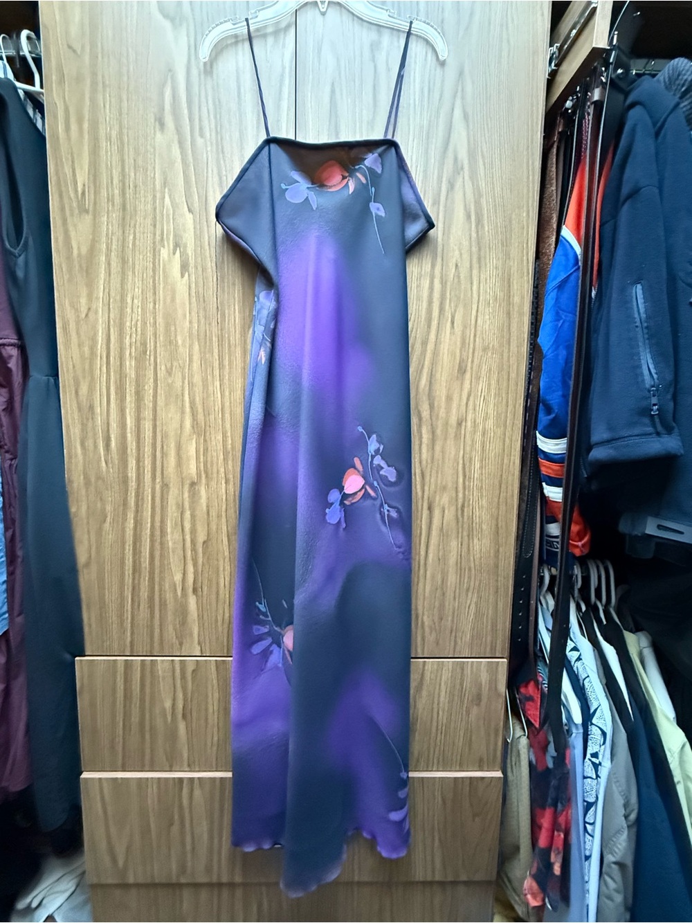 Avenue 22 Vintage Y2K Purple Floral Evening Maxi Dress Size 10